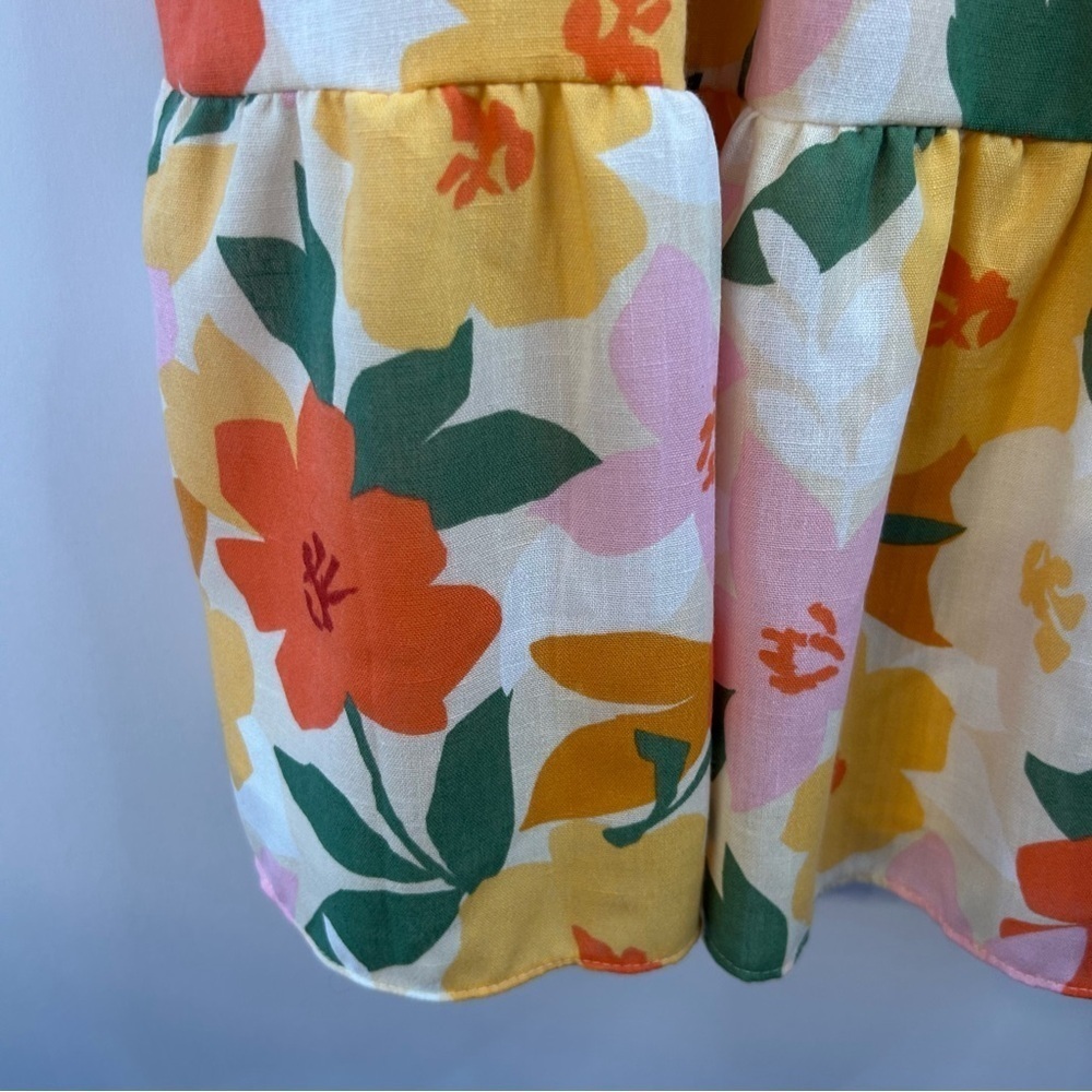 Tullabee Women’s Flutter sleeve Dress, Sz S, Sweetheart Neckline, Orange Floral - Picture 6 of 10